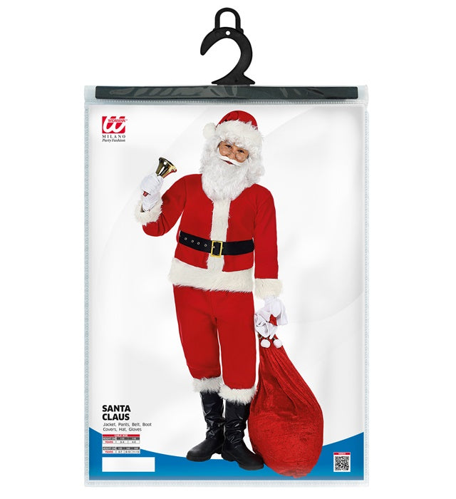 Weihnachtsmann-Kostüm Komplettset mit rotem Mantel, Hose, Gürtel, Mütze und Handschuhen