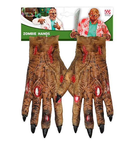 Latex Zombiehandschuhe mit realistischem Grusel-Design für Halloween