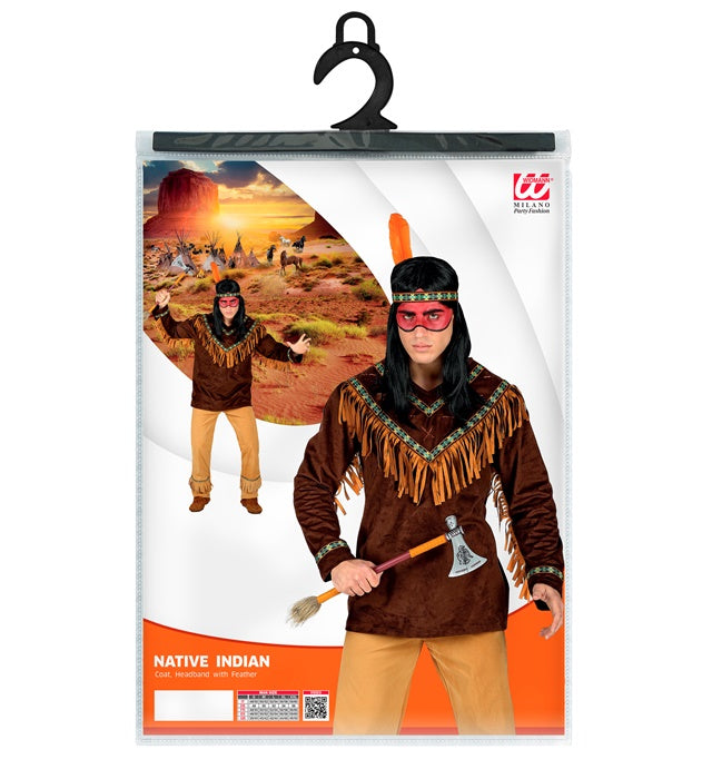 Indianer-Oberteil mit Stirnband und Feder für Fasnacht