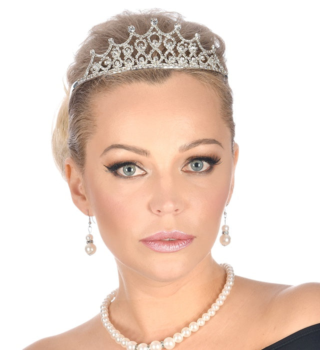 Strass Tiara mit funkelnden Steinen für Fasnacht und Karneval