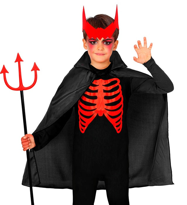 Schwarzer Umhang für Kinder, 60 cm lang, ideal für Fasnacht und Halloween