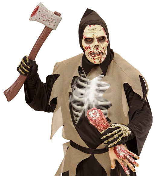 Darkness Zombie Maske aus Schaumlatex mit Kapuze für Halloween und Fasnacht