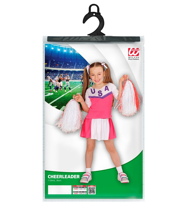 Cheerleader Kostüm Oberteil und Rock in Blau-Weiß für Fasnacht