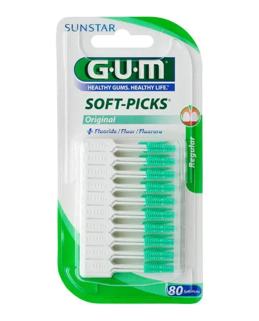 GUM GUM Soft-Picks Original mit Fluorid 80 Stück Zahnzwischenraumbürsten Sonnenpflege