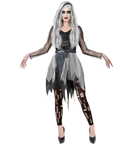 Zerfetzte Zombie Leggings mit realistischer Optik für Halloween und Fasnacht