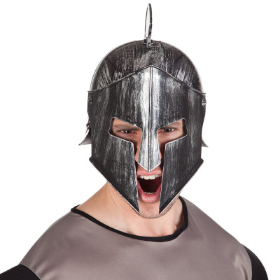 Boland Spartaner Helm Silber – Verstellbarer Kriegerhelm aus ABS