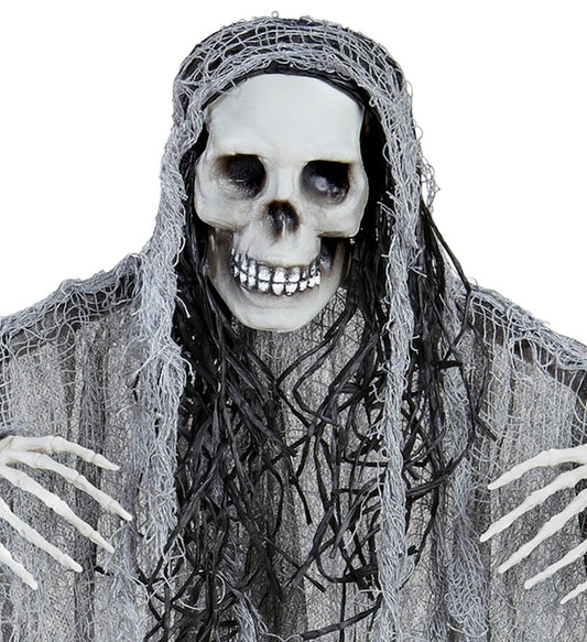 Grim Reaper Dekofigur 90 cm mit Sense für Halloween und Fasnacht