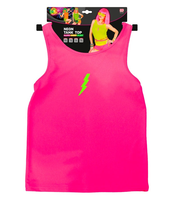 Neon pinkes Tank Top für Fasnacht und Mottoparty