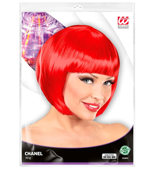 Rote Chanel-Perücke im klassischen Schnitt als Fasnacht- und Karneval-Accessoire