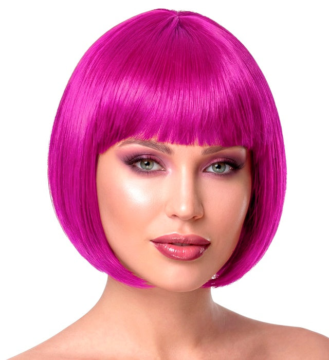 Magenta Perücke im Chanel-Stil für Fasnacht und Karneval