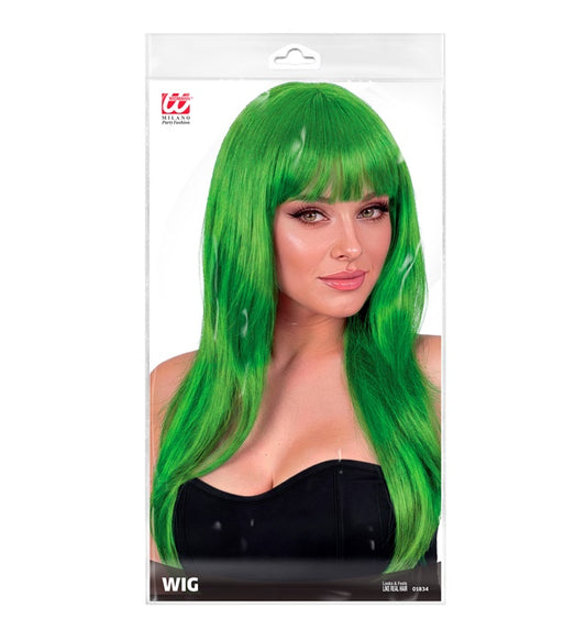 Grüne Vogue Perücke für Fasnacht und Karneval