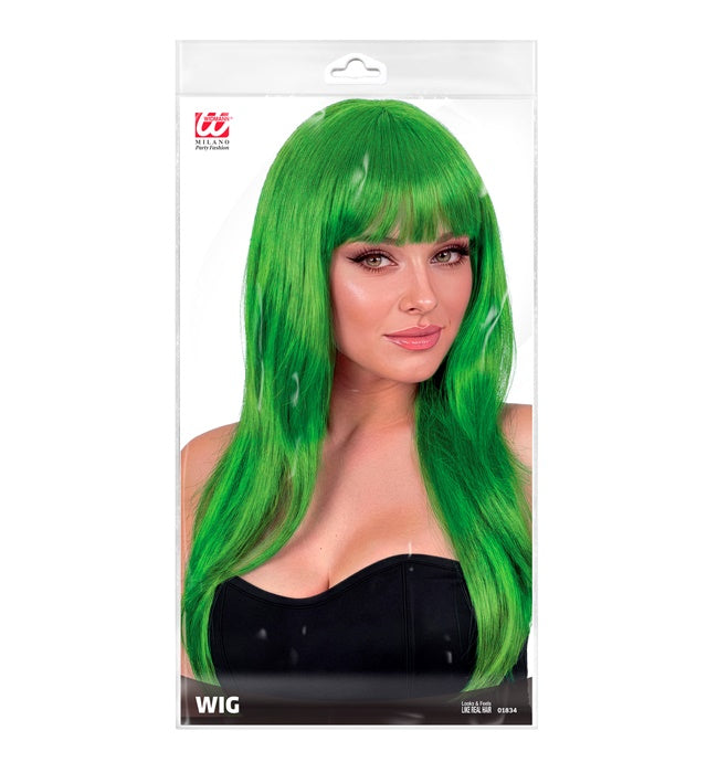 Grüne Vogue Perücke für Fasnacht und Karneval