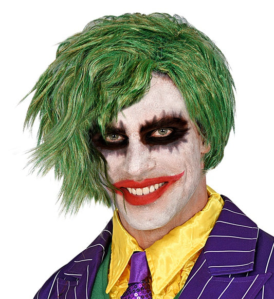 Horrorclown Perücke mit wildem, zerzaustem Haar in leuchtenden Farben