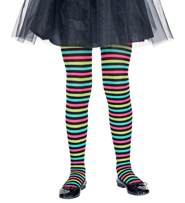 Bunte gestreifte Strumpfhose in lebhaften Farben für Fasnacht und Karneval