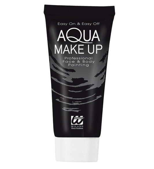 Schwarzes Aqua Make-up in 30 ml Tube für Fasnacht und Karneval