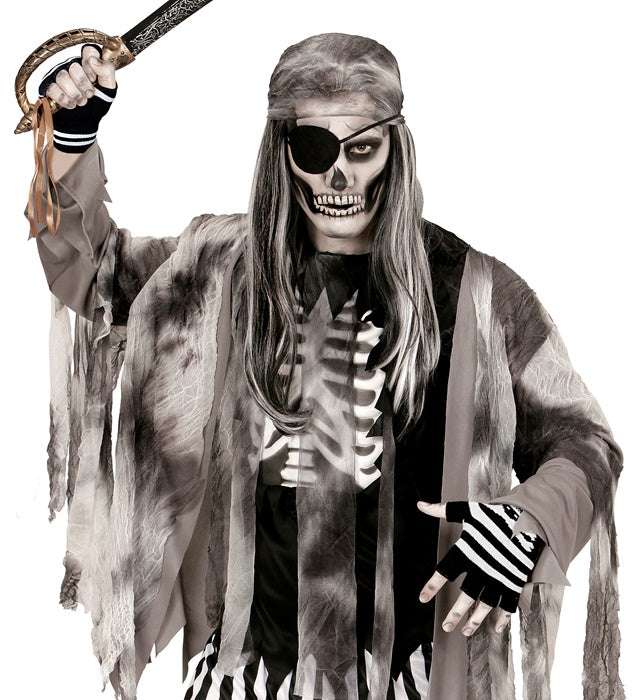 Fingerlose Handschuhe aus Wolle mit Totenkopf-Design für Halloween und Fasnacht