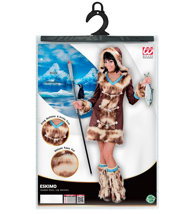 Eskimo Girl Kostüm mit Kleid und Stulpen für Fasnacht und Karneval
