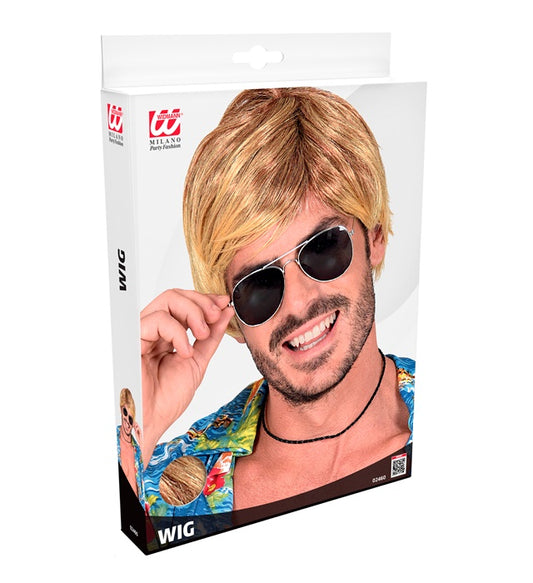 Surferboy Perücke in Box mit welligem Haar für Fasnacht und Mottoparty