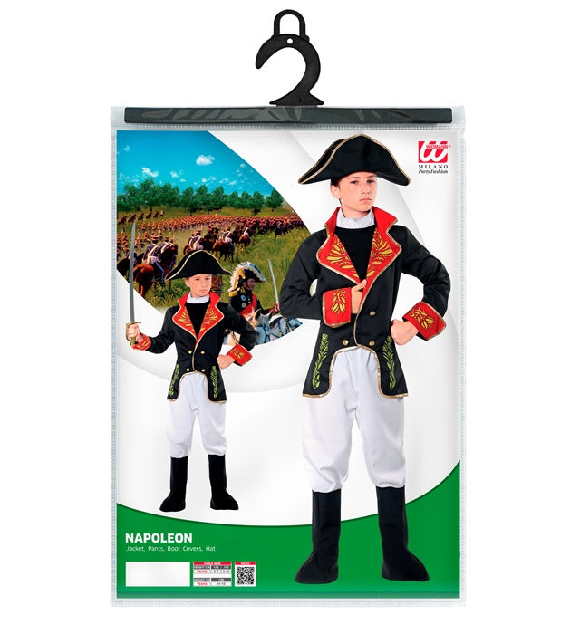 Napoleon-Kostüm mit Jacke, Hose, Stiefelüberziehern und Hut für Fasnacht