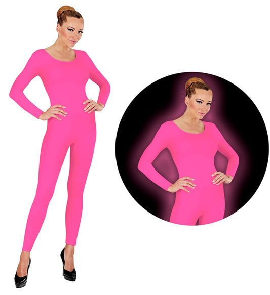 Neon pinker Body für Fasnacht und Karneval auf weißem Hintergrund