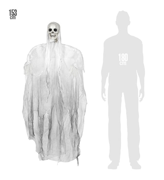 Sensenmann-Figur 153 cm als Halloween- und Fasnachtsdekoration