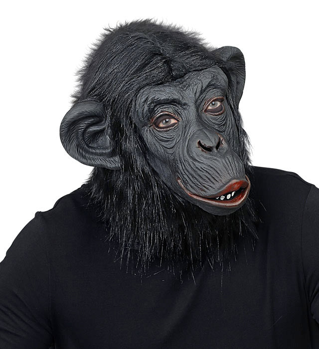 Schimpansenmaske mit weichem Plüschfell für Fasnacht und Karneval