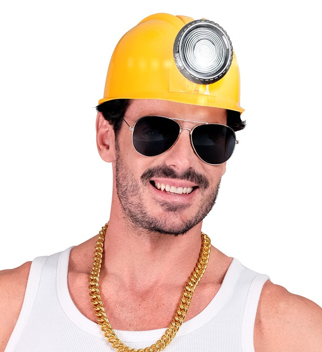 Bauarbeiterhelm aus Hartplastik in gelber Farbe für Fasnacht und Kostüme