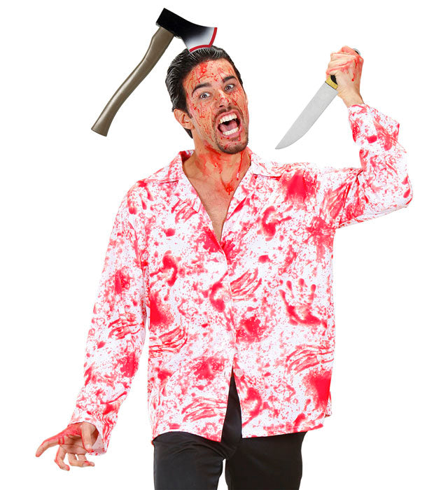 Realistische Halloween-Axt als Kostümzubehör und Dekoration