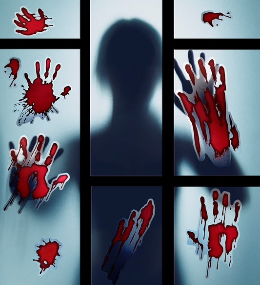 BLUTIGE HÄNDE STICKER / FENSTERBILDER Rot