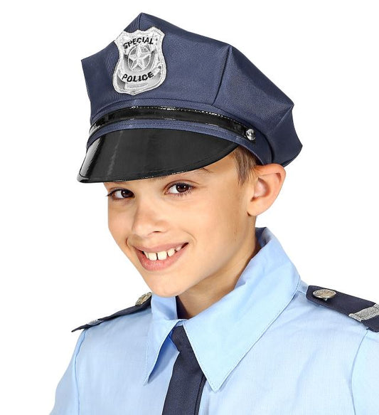 Verstellbare Polizeimütze für Kinder mit klassischem Polizeiemblem