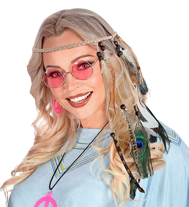 Indianer Stirnband mit bunten Federn als Fasnachts-Accessoire