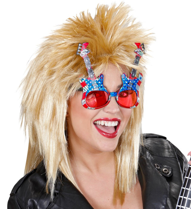 Brille mit Gitarren-Motiv als Fasnachts-Accessoire