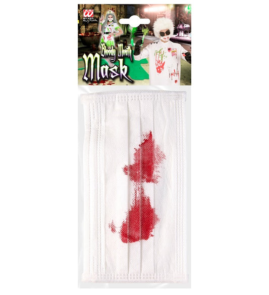 Blutiger Mundschutz mit realistischem Bluteffekt für Halloween und Fasnacht