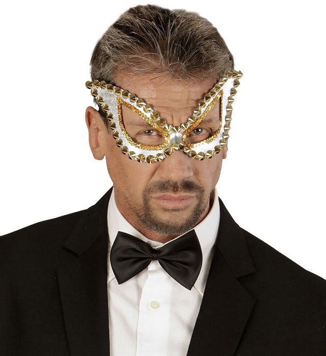 Silberne Katzaugenmaske unisex für Fasnacht und Karneval
