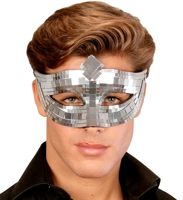 Katzenaugenmaske Unisex mit Discokugel-Design für Fasnacht