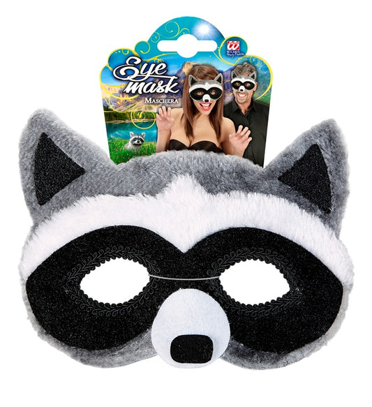 Plüsch-Augenmaske im Waschbär-Design für Fasnacht und Karneval
