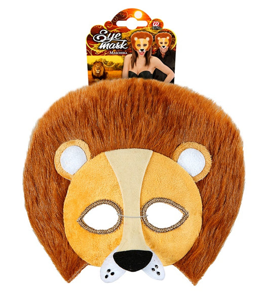 Plüschlöwen Augenmaske aus weichem Material für Fasnacht und Karneval