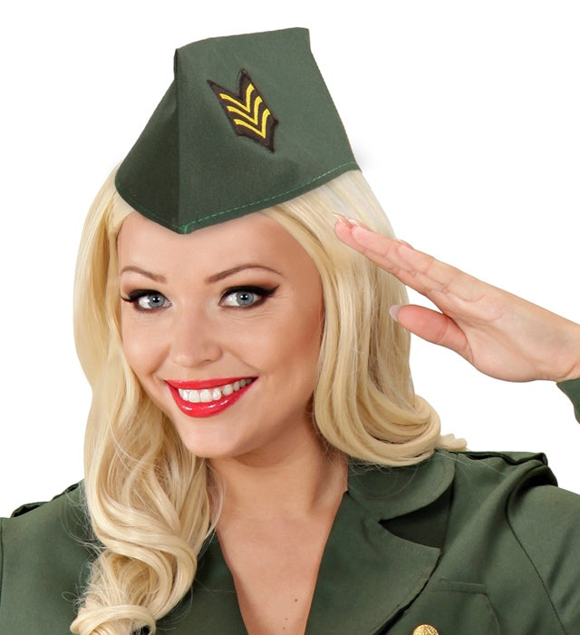 Army Schiffchen grüne Militärmütze für Fasnacht und Karneval