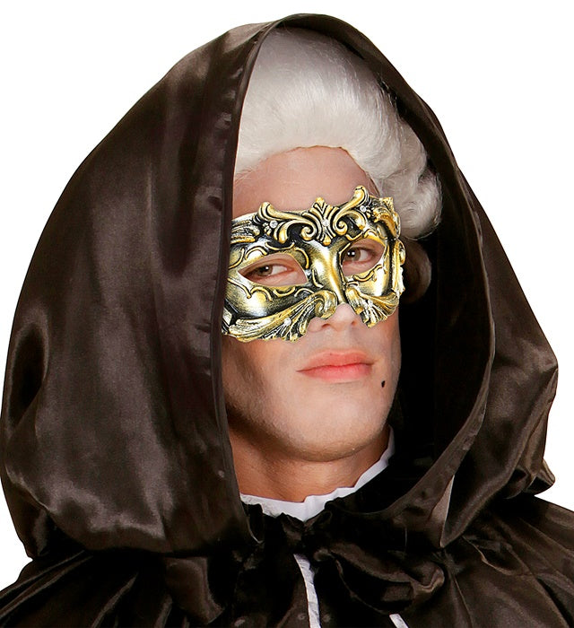 Bronzefarbene Baroque Colombina Maske mit Strasssteinen