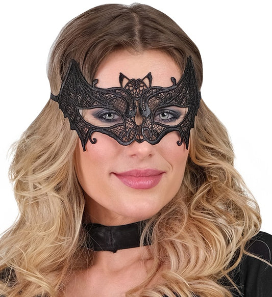 Schwarze Fledermaus-Augenmaske aus Spitze elegant gestaltet