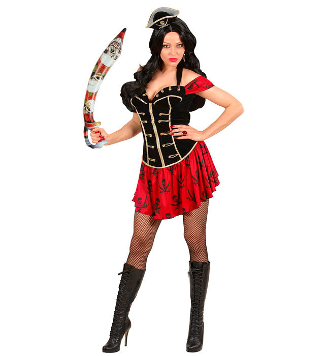 Aufblasbares Piratenschwert 75 cm in Schwarz-Rot
