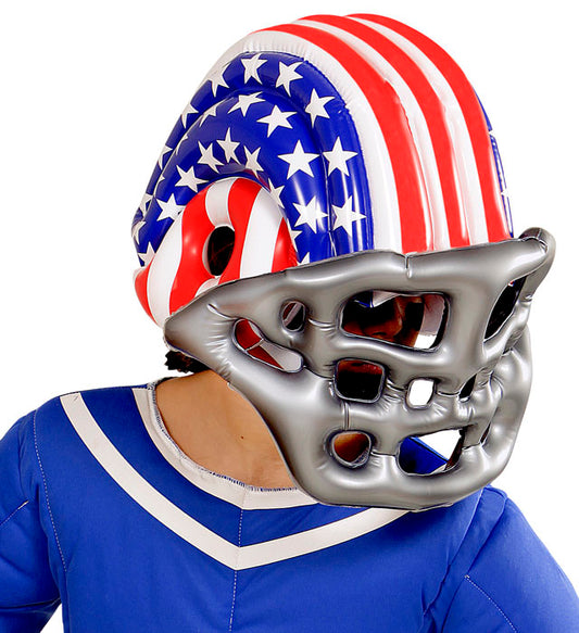 Aufblasbarer Footballhelm Kindergröße mit amerikanischem Stars & Stripes Design