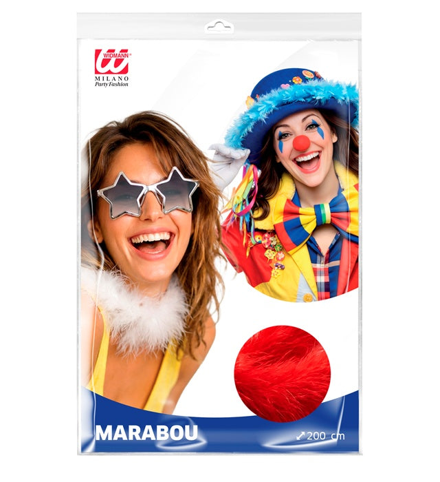 Rote Marabou-Federboa 2 Meter lang als Kostümzubehör
