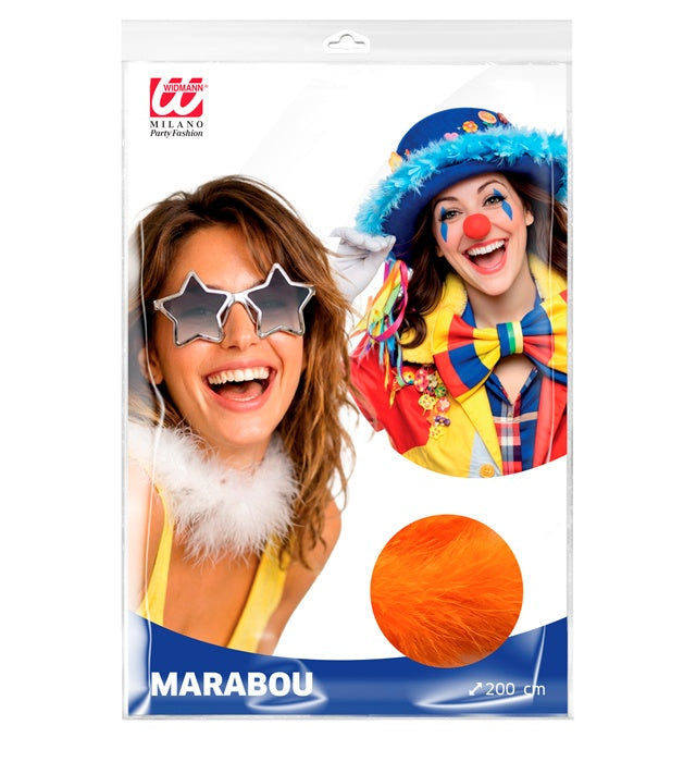 Orangefarbene Marabou-Boa mit weichen Federn, 2 Meter lang