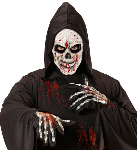 HALBMASKE BLUTIGER TOTENKOPF AUS SCHAUMLATEX Diverse Farben