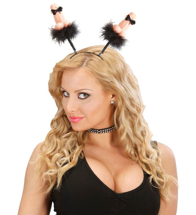 Haarreif mit lustigem Willy und Fliege als Fasnacht Accessoire
