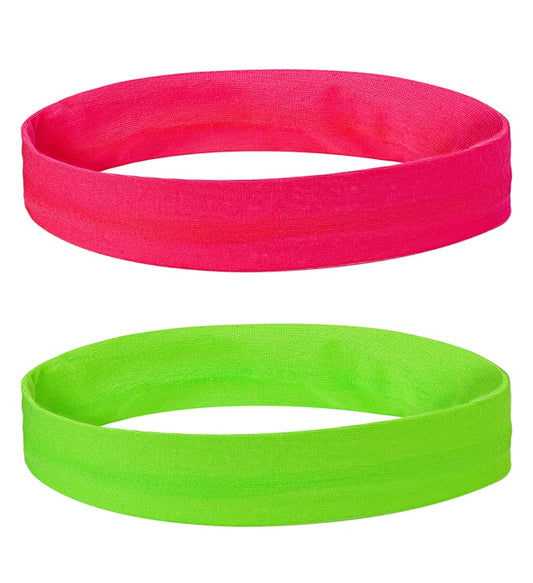 Set von zwei neonfarbenen Stirnbändern als Fasnacht Accessoire