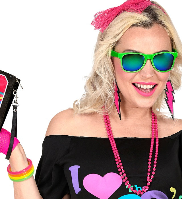 Set von 4 leuchtenden Neon-Armbändern in verschiedenen Farben für Fasnacht