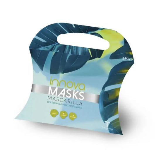 INNOVAFARM Waschbare Wiederverwendbare Maske Schwarz Set 2 Stück