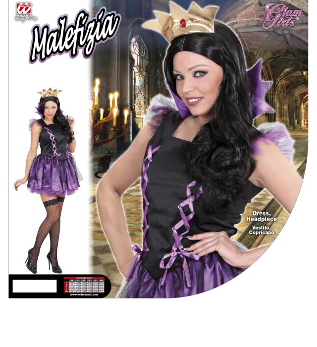 MALEFIZIA Kleid mit Kopfteil – elegantes Fasnachtskostüm